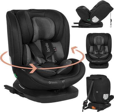 Lionelo Bastiaan 4in1 - seggiolino auto isofix ruotabile a 360° - dalla nascita a 12 anni (40-150 cm gruppo 0 1 2 3) - rwf fwf - memory foam - protezioni laterali - completamente regolabile - seduta comoda e ampia - seggiolino auto i-size