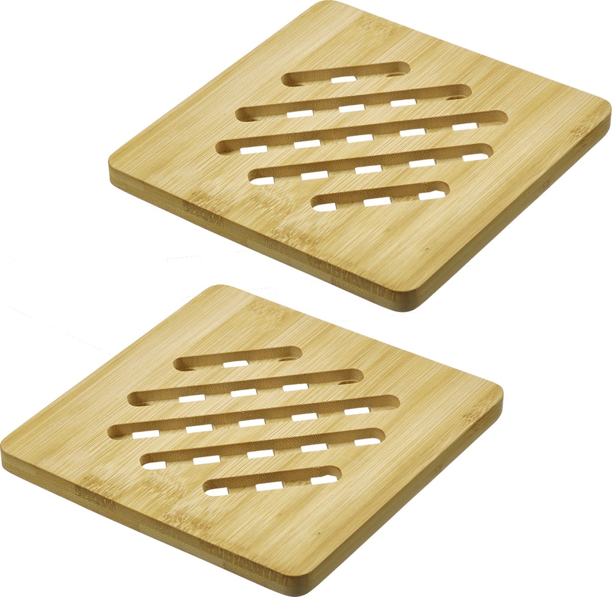 Sottobicchieri Westmark tapas + friends - sottobicchieri quadrati per proteggere il tavolo da graffi e bruciature, ideali per il tavolo da pranzo - bambù, 17 x 17 cm, 2 pezzi