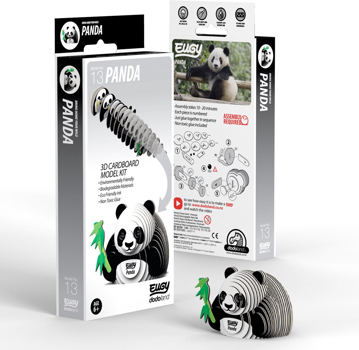 Eugy 3d puzzel - panda - wilde dieren - duurzaam - verzamel ze allemaal - 6 jaar