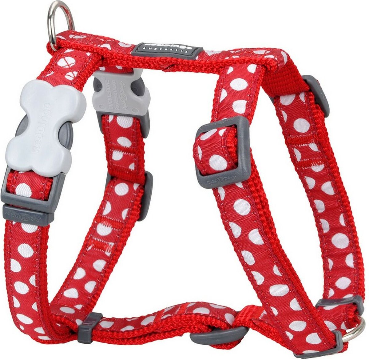 Red dingo hondentuigje style sports wit schoonheidsvlekjes 37-61 cm