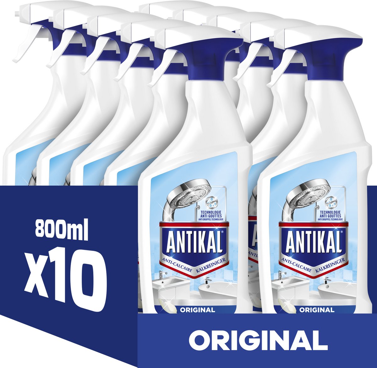 Antikal viakal spray originale - per rimuovere fino al 100% del calcare - 10 x 800 ml