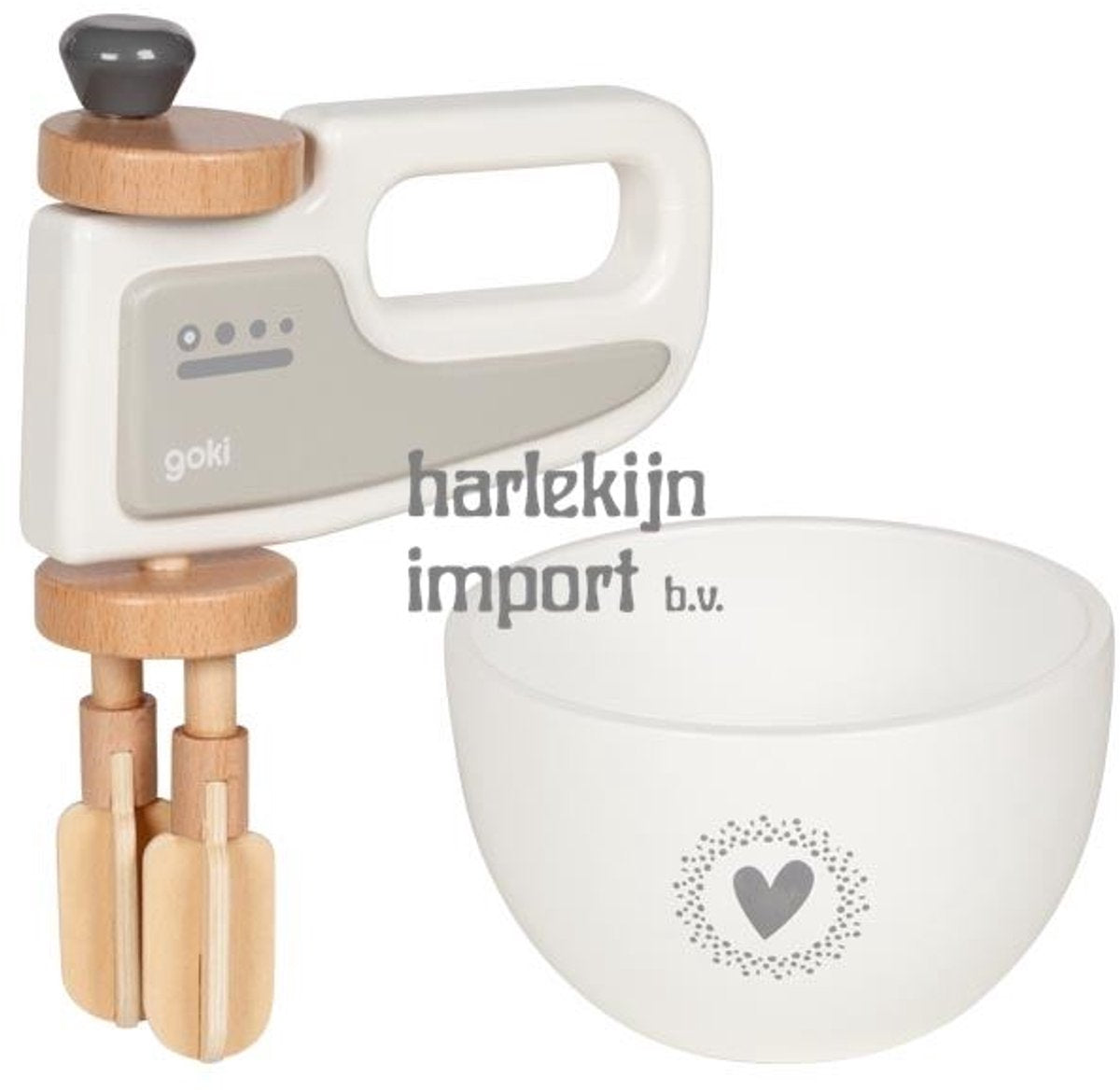 Goki Mader de madera con tazón, 2LDG.