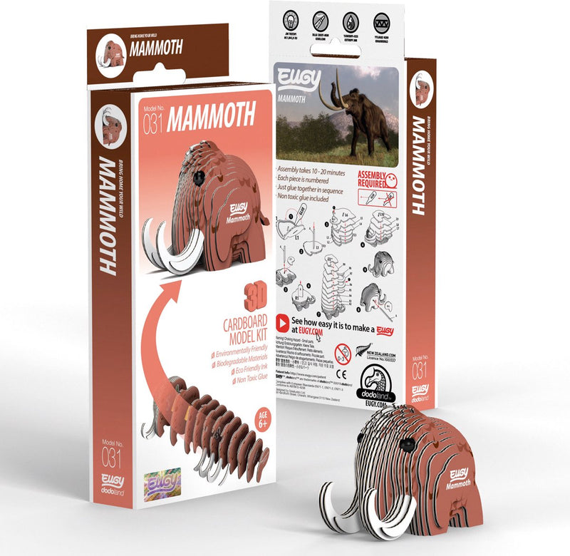 Eugy 3d puzzel - mammoet - prehistorie - duurzaam - verzamel ze allemaal - 6 jaar