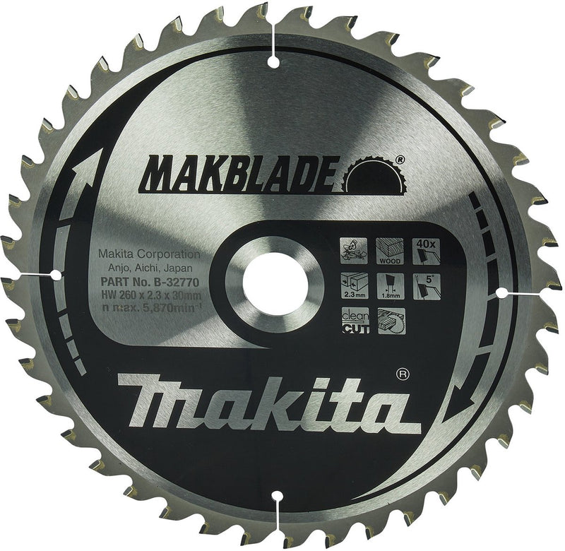 Accesorios makita sierra. 260x30 40t - b-08981 - b-32770