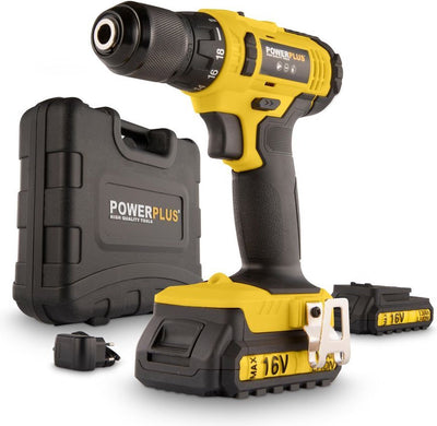 Taladro inalámbrico Powerplus powx00425 - Taladro a batería de 16 V para madera y metal - incl. batería, cargador y estuche
