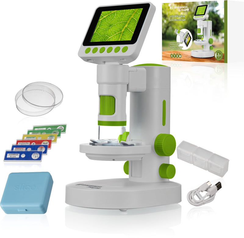 Bresser Youngster - Microscopio LCD - Microscopio portatile staccabile - Ingrandimento ottico e digitale