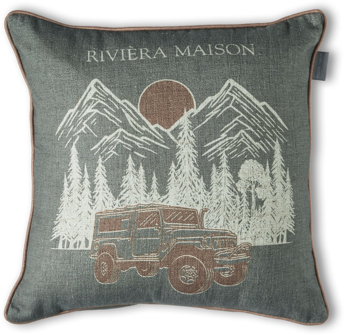 Riviera maison rivièra maison road trip cuscino cuscino decorativo - 45 x 45 cm - verde