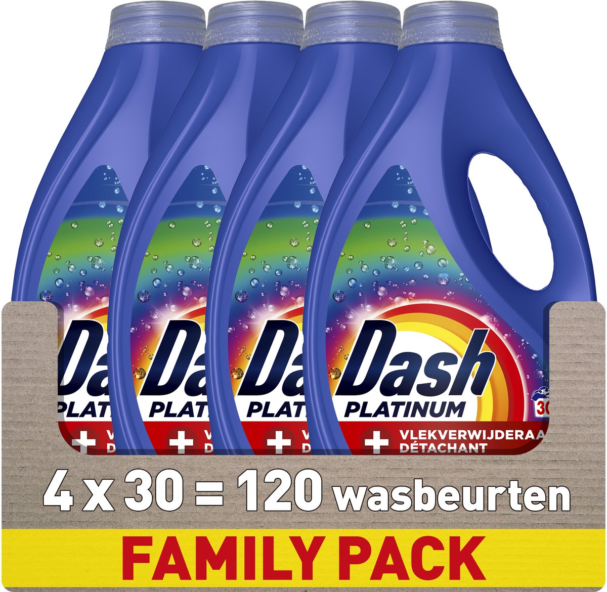 Detergente líquido Dash + quitamanchas extra para colores - 4 x 30 lavados
