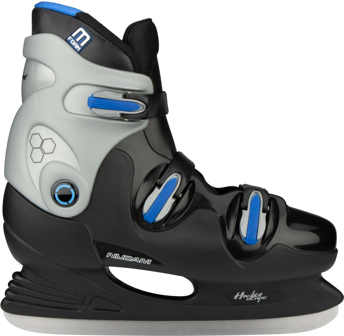Nijdam ijshockeyschaatsen - volwassenen - hardboot - zwart blauw - maat 40