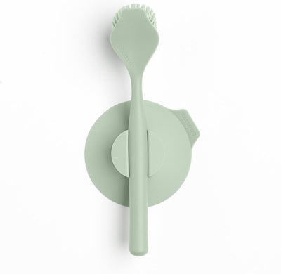 Spazzola per lavastoviglie Brabantia per lavello - con supporto a ventosa - verde giada