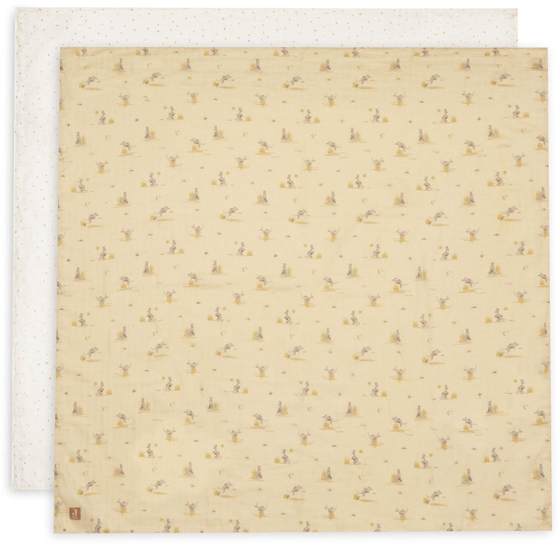 Panno idrofilo Jollein grande - 115x115 cm - kangaroots - 2 pezzi