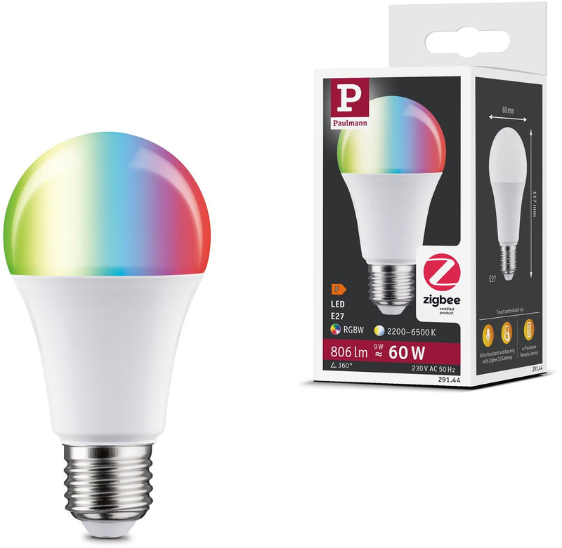 Paulmann Standard 230V Smart Home ZigBee 3.0 Bombilla LED E27 806LM 9W RGBW+ Regulable Mate