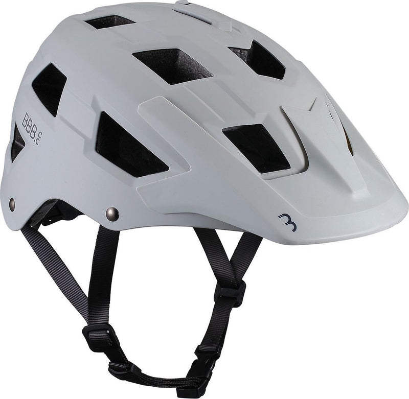 Bbb casco de ciclismo mtb nanga - con soporte para cámara o iluminación - acolchado lavable - casco de bicicleta adultos: hombres mujeres - blanco gris mate - l - bhe-54