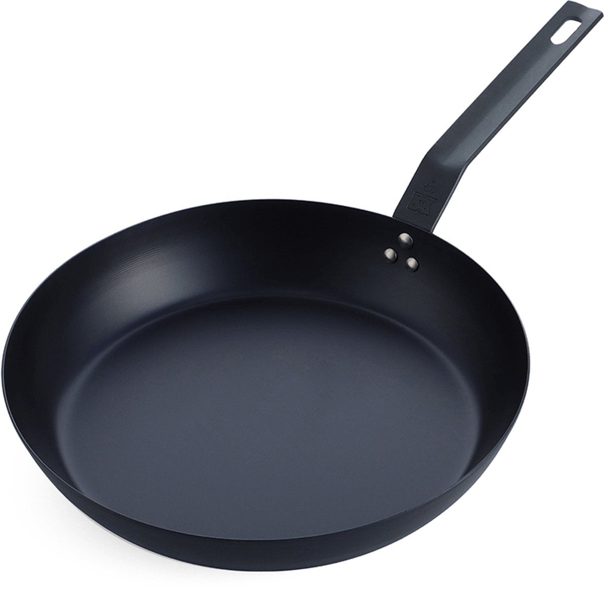 Bk solid steel bbq koekenpan 30cm - plaatstaal - carbon staal - gietijzer handgreep - ovengeschikt tot 230°c - barbecue - handwas - bbq set