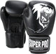 Super pro combat gear warrior lederen (kick)bokshandschoenen zwart wit 16oz