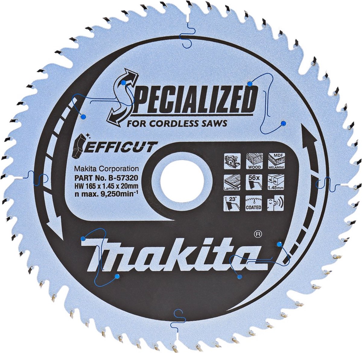 Makita cirkelzaagblad voor aluminium | specialized | ø 150mm asgat 20mm 52t - b-47064