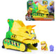 Paw patrol - de dino film - chomp rescue bulldozer met rubble-figuur en dinosaurusfiguur, voertuig met happende actie en reddingsklauw