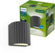 Lampada da parete Philips LED Philips Zyra - illuminazione da esterno - brilla in due direzioni - luce bianca calda: 2700k - antracite - alluminio - rivestimento Powershield - lunga durata