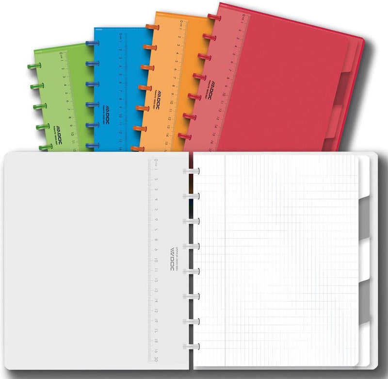 Quaderno Adoc - 1 pezzo - formato A5 (14,8 x 21 cm) - commerciale a quadretti