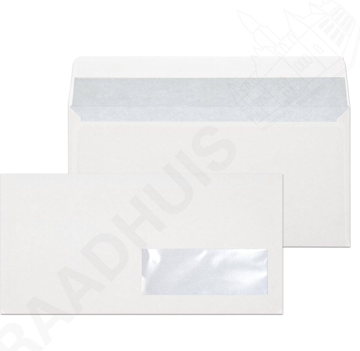 Raadhuis dienstenvelop dl (ea5 6) - 110x220mm - venster rechts - met plakstrip - wit - 500 stuks - envelop - rd-202530