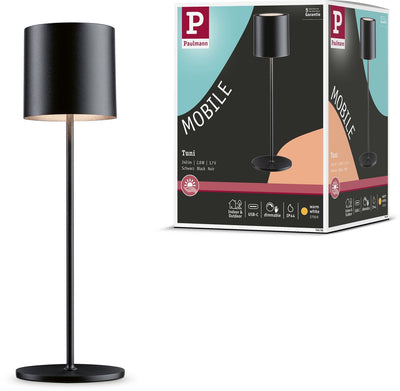 Paulmann battery lamp tuni ip44 dimmable 2700k black matt