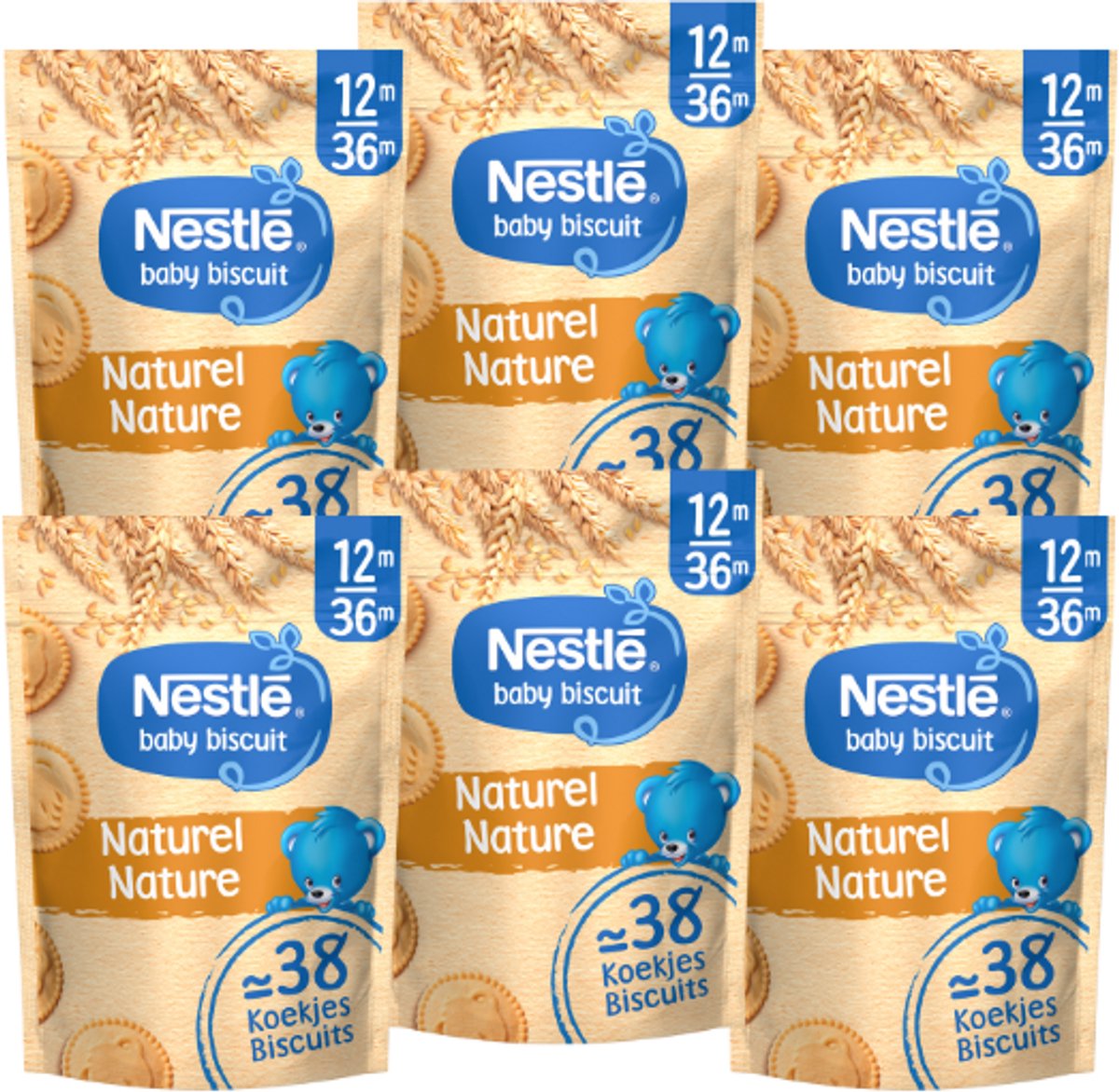Biscotto Nestlé naturale - omogeneizzati snack per bambini 12m+ - 6 buste x 180g