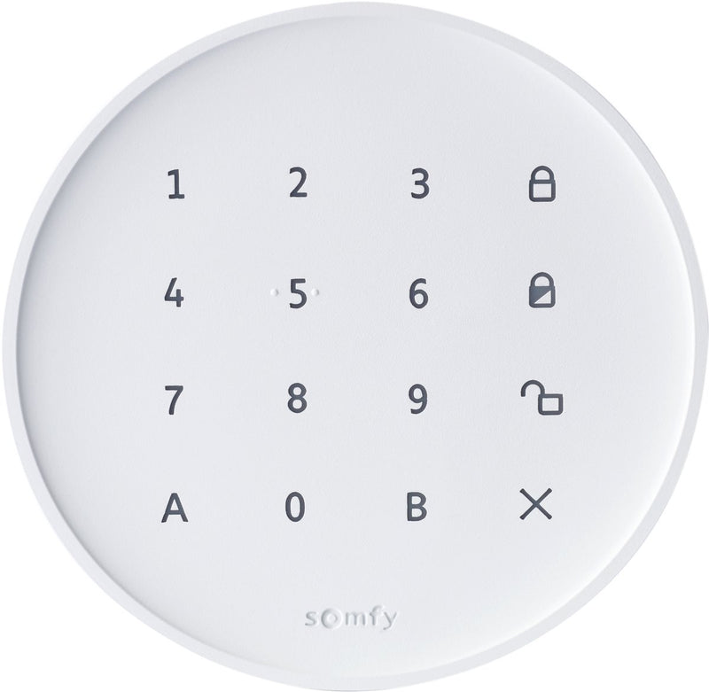 Somfy home alarm essential keypad - cijfercode voor aan- en uitzetten draadloos alarmsysteem - ontvang melding als code wordt gebruikt