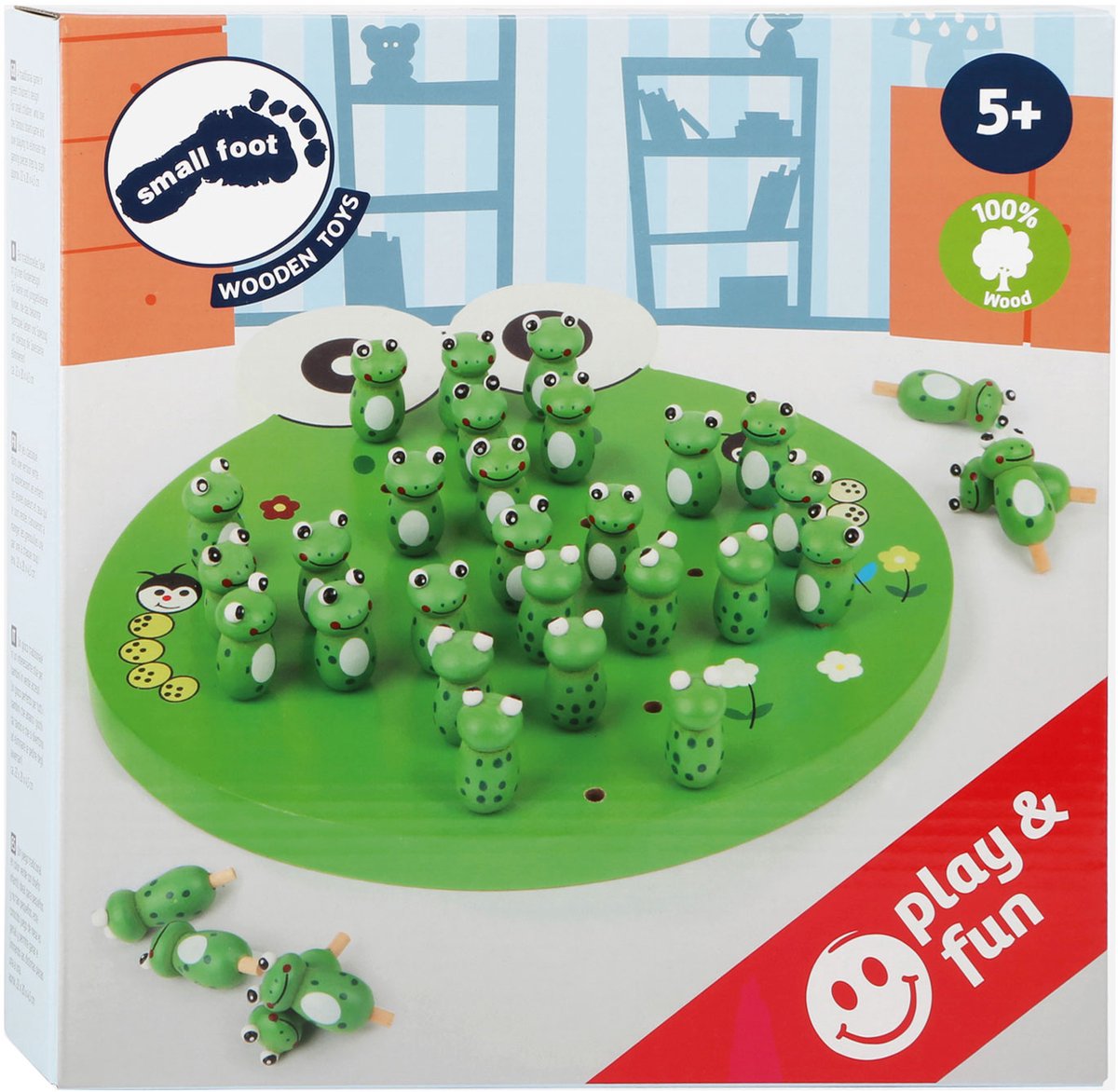Small foot wooden game Solitaire frog