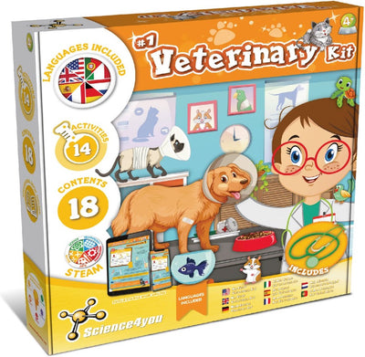Science 4 you science4you veterinary kit – play set with jacket, stethoscope educational book – educational vet toy – age 4+