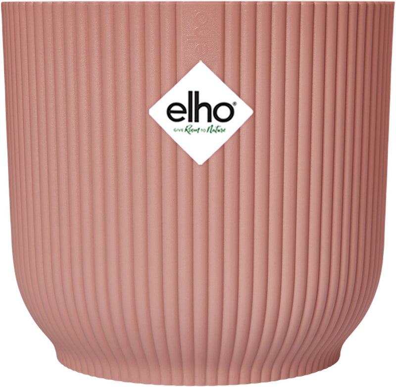 Elho vibes fold round 18 - macetero de interior - 100% plástico reciclado - ø 18,4 x h 16,8 cm - rosa delicado
