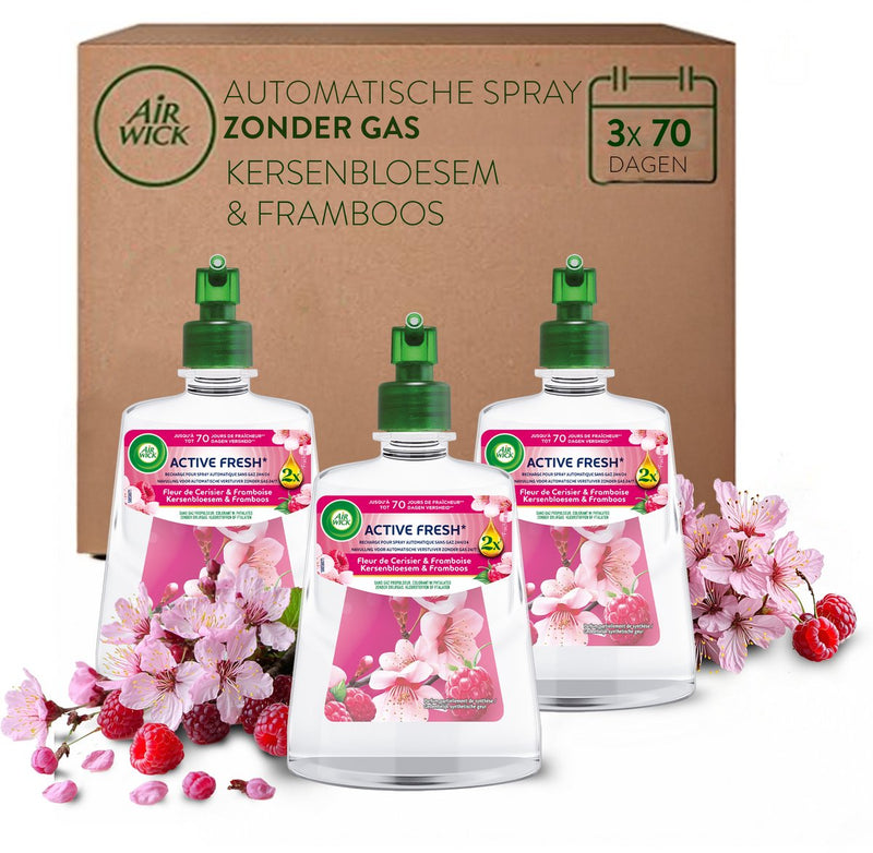 Air wick - ambientador activo fresco flor de cerezo - 3 recambios