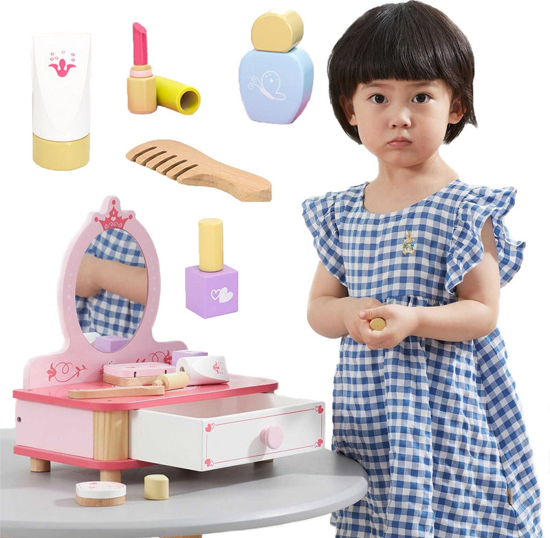 Viga houten make-up set met kaptafel 44571