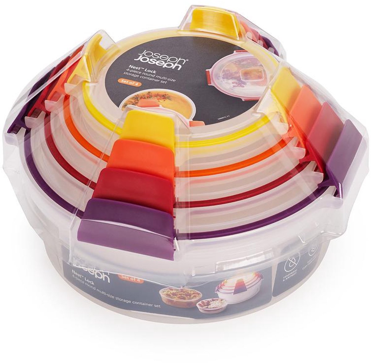 Joseph joseph nest lock 4-piece fresh food container set, round, multisize