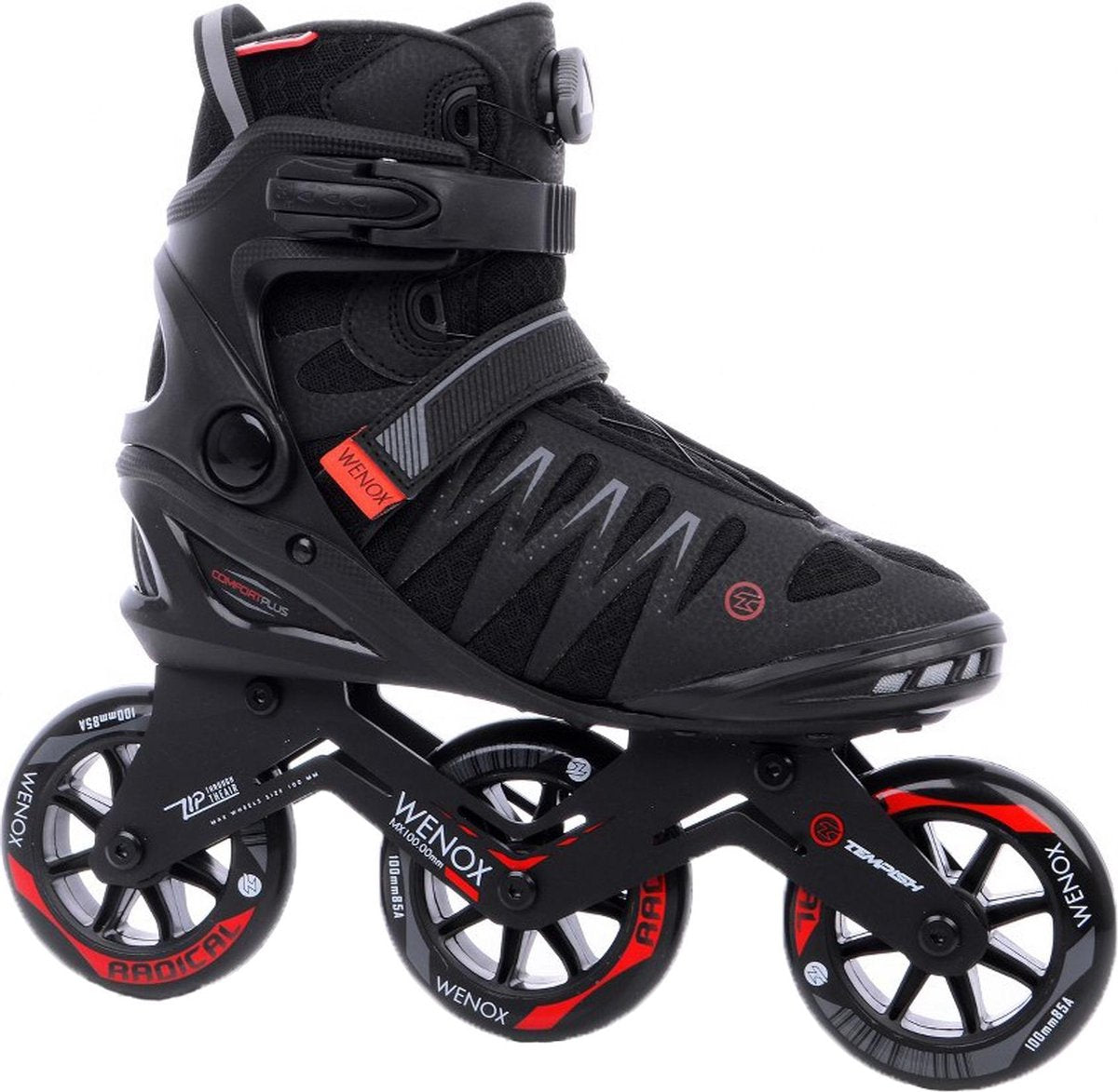 Tempish – wenox top 100 – skeelers – inline skates – heren – zwart – high-speed 100mm wielen comfort fit – maat 43