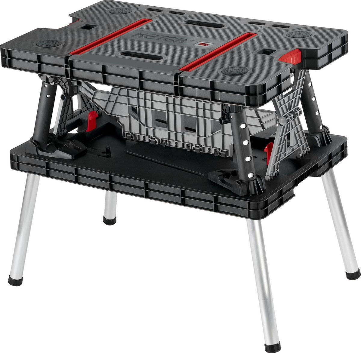 Mesa de trabajo plegable Keter - con 2 abrazaderas de pegamento - 85x55x75,5cm - negra