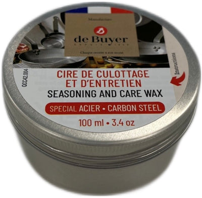 Cera de mantenimiento Debuyer de Buyer para sartenes de acero – 100 ml – protección y mantenimiento natural – Fabricada en Francia