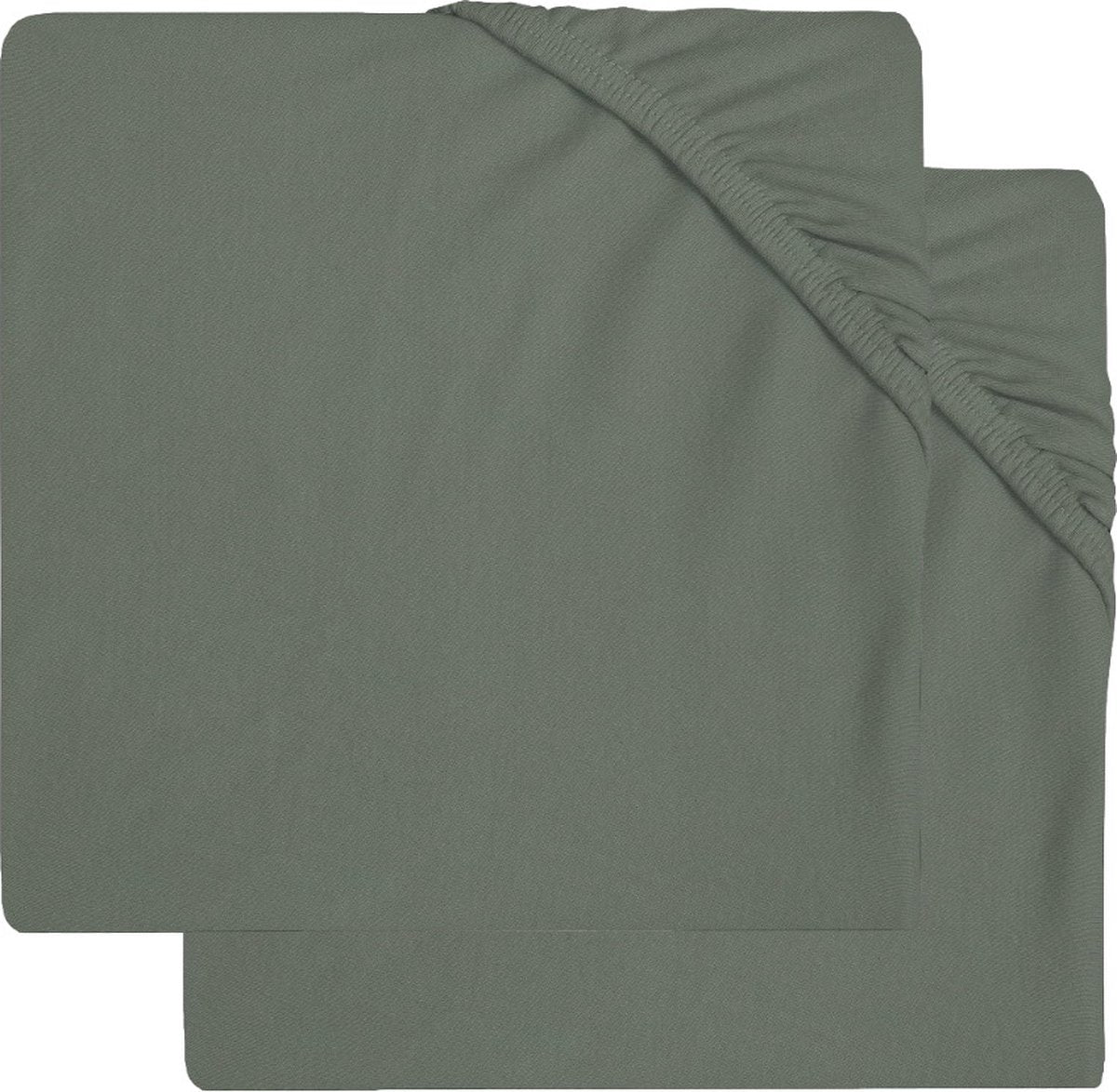 Jollein - lenzuolo con angoli per neonato in jersey (verde cenere) - cotone - lenzuolo con angoli - 2 pezzi - 75x95 cm