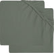 Jollein - lenzuolo con angoli per neonato in jersey (verde cenere) - cotone - lenzuolo con angoli - 2 pezzi - 75x95 cm