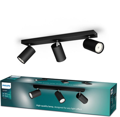 Philips LED Philips Kosipo surface-mounted spotlight - 3-light - black