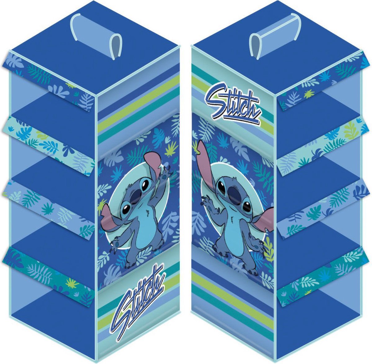 Organizer per guardaroba a 4 strati Disney Lilo Stitch blu