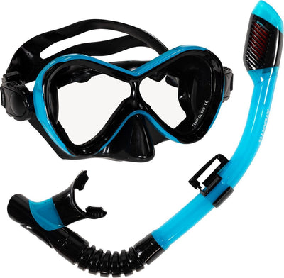 Atlantis abaco combo - set de snorkel - gafas de buceo - snorkel - niños - negro turquesa