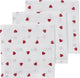 Meyco baby sweet heart monddoekjes - 3-pack - hydrofiel - red - 30x30cm