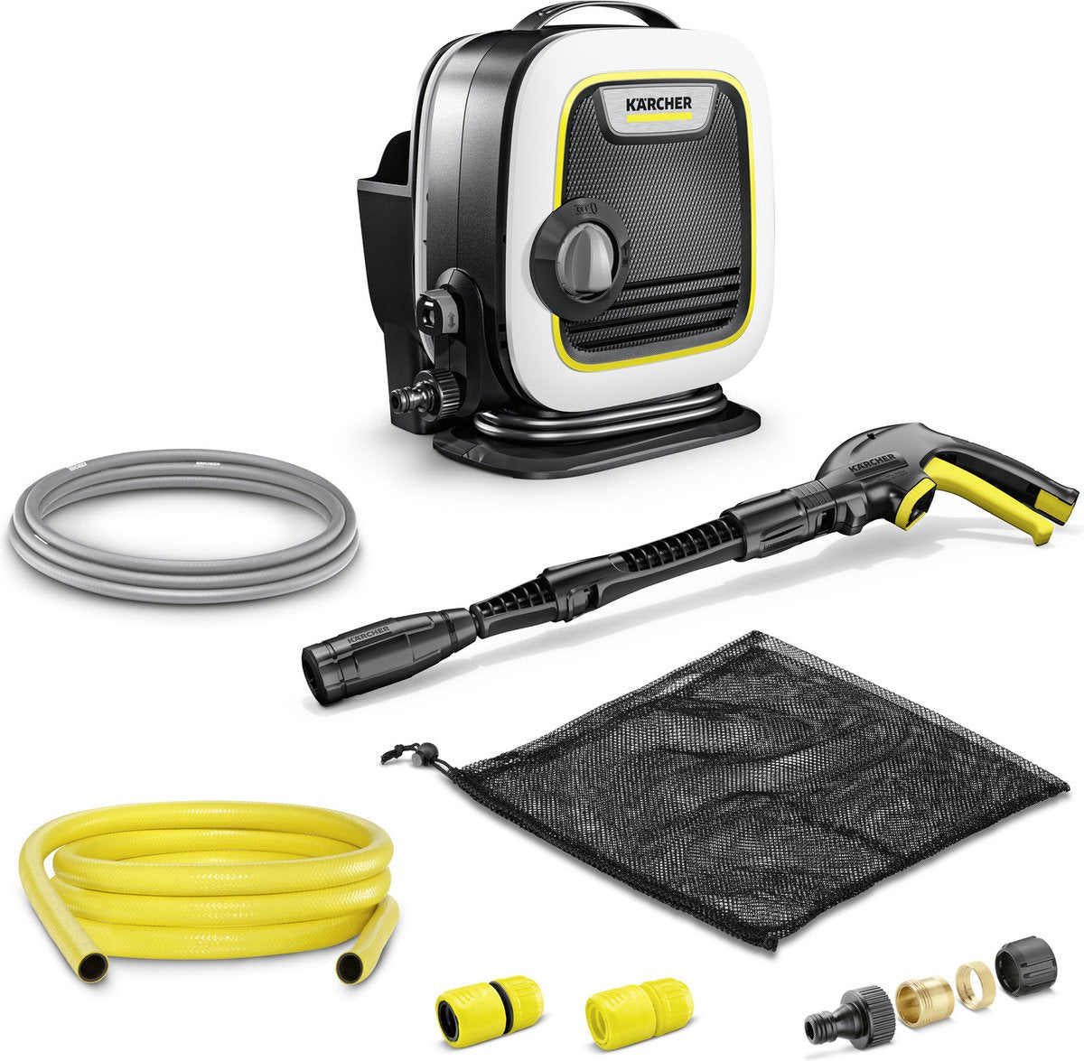 Kärcher k mini idropulitrice - incl. set di tubi - 110 bar - 360 l h - 20 m2 h - tubo premiumflex - adatto, tra gli altri, a. biciclette - attrezzi da giardino - set da giardino - terrazzini - e balcone