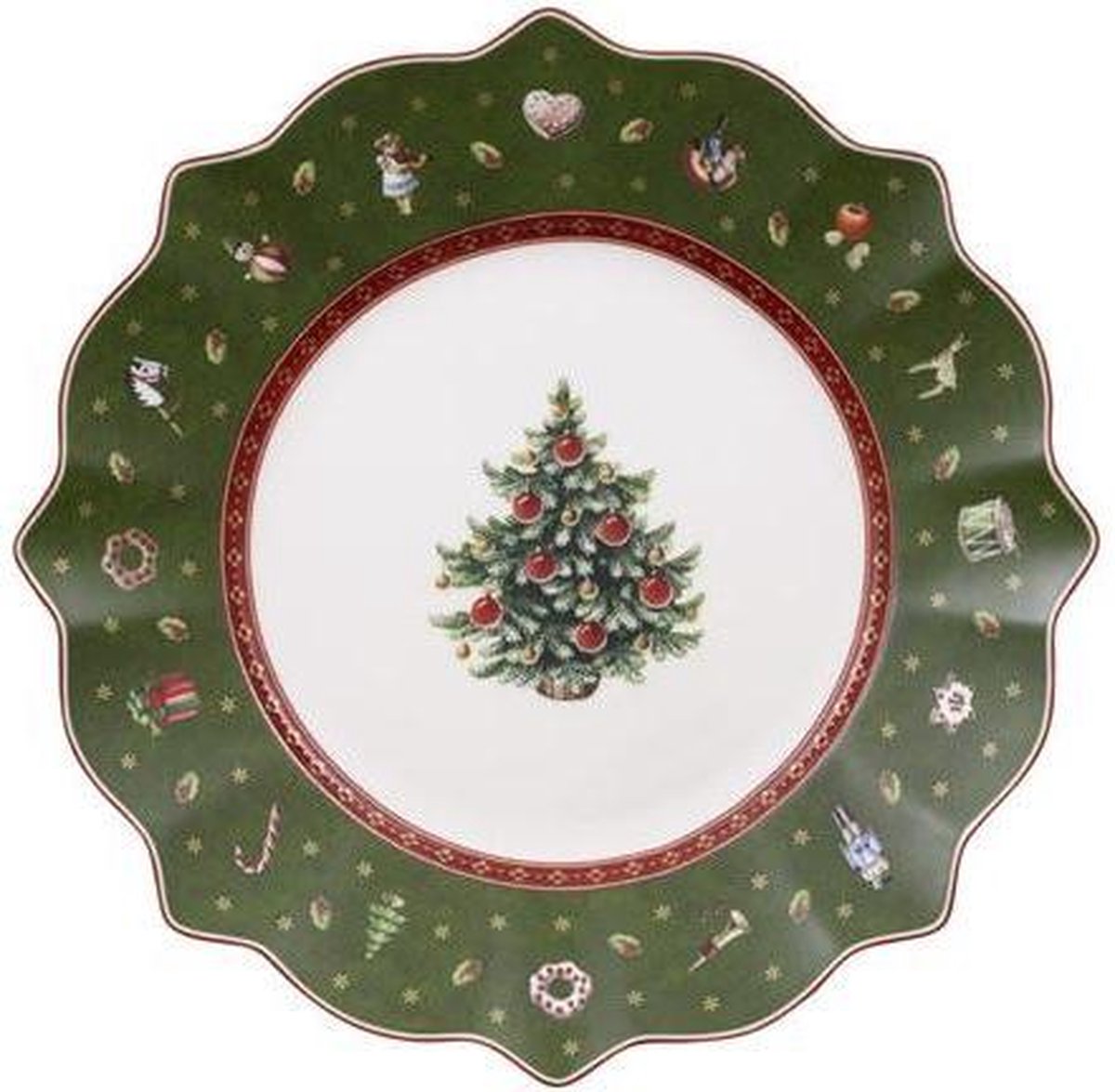 Villeroy boch toy’s delight ontbijtbord - 24 cm - groen - kerst