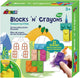 Blocchi e pastelli Avenir - edifici - 12 colori e 3 forme di blocchi - 3 pagine da colorare - 3+