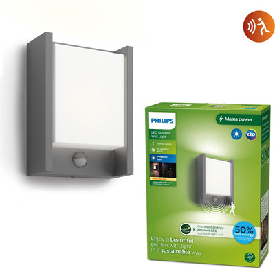 Lampada da parete Philips LED Philips Arbor - ultra efficiente - antracite - con sensore - 3,8W