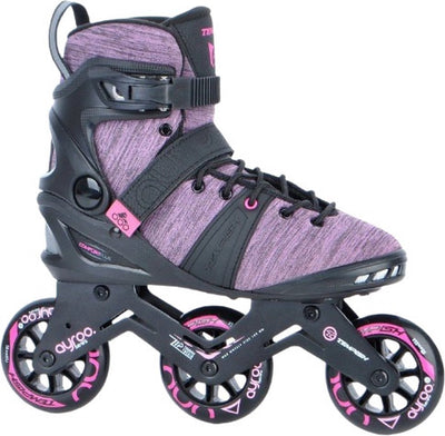 Pattini in linea Tempish ayroo 3x90 da donna - 3 ruote 90mm - pattini in linea velocità fitness - nero rosa - taglia 38