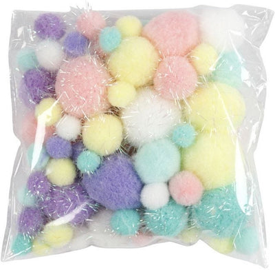 Pom-Poms Pastel colors, 62gr.