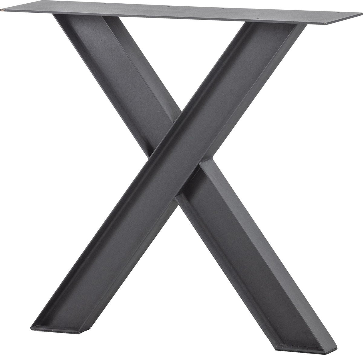 Wood tablo industrial x-leg 1 pezzo - metallo - nero - 72x79x10