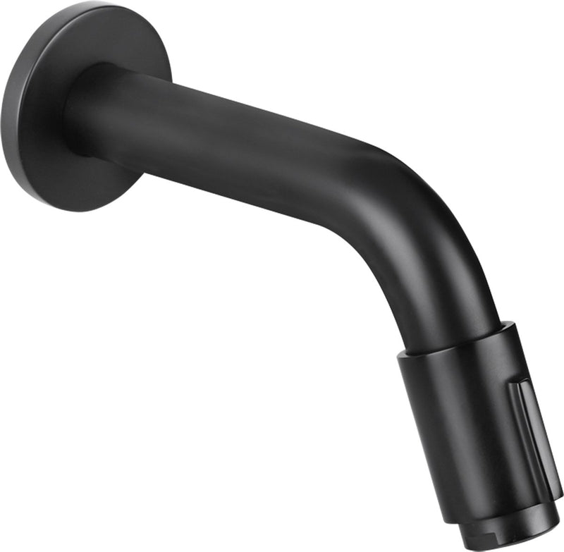 Grifo de pared Differnz - agua fría - grifo para lavabo - 11 cm - negro mate